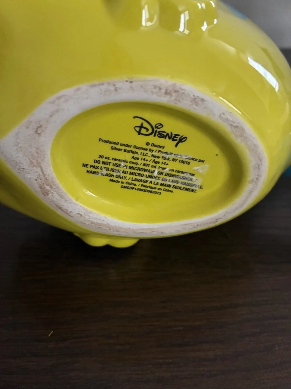 Disney Yellow and Blue Flounder Ceramic Planter Mug